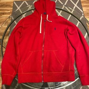 Men Polo Ralph Lauren Long Sleeved Red Zip-Up